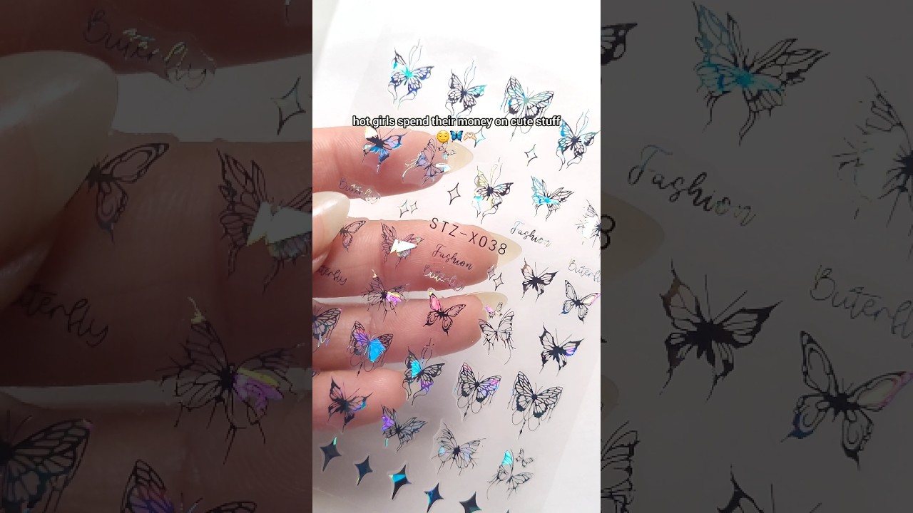 Found the cutest butterfly nail art stickers on amazon 💅🏻✨️🦋 #amazonfinds