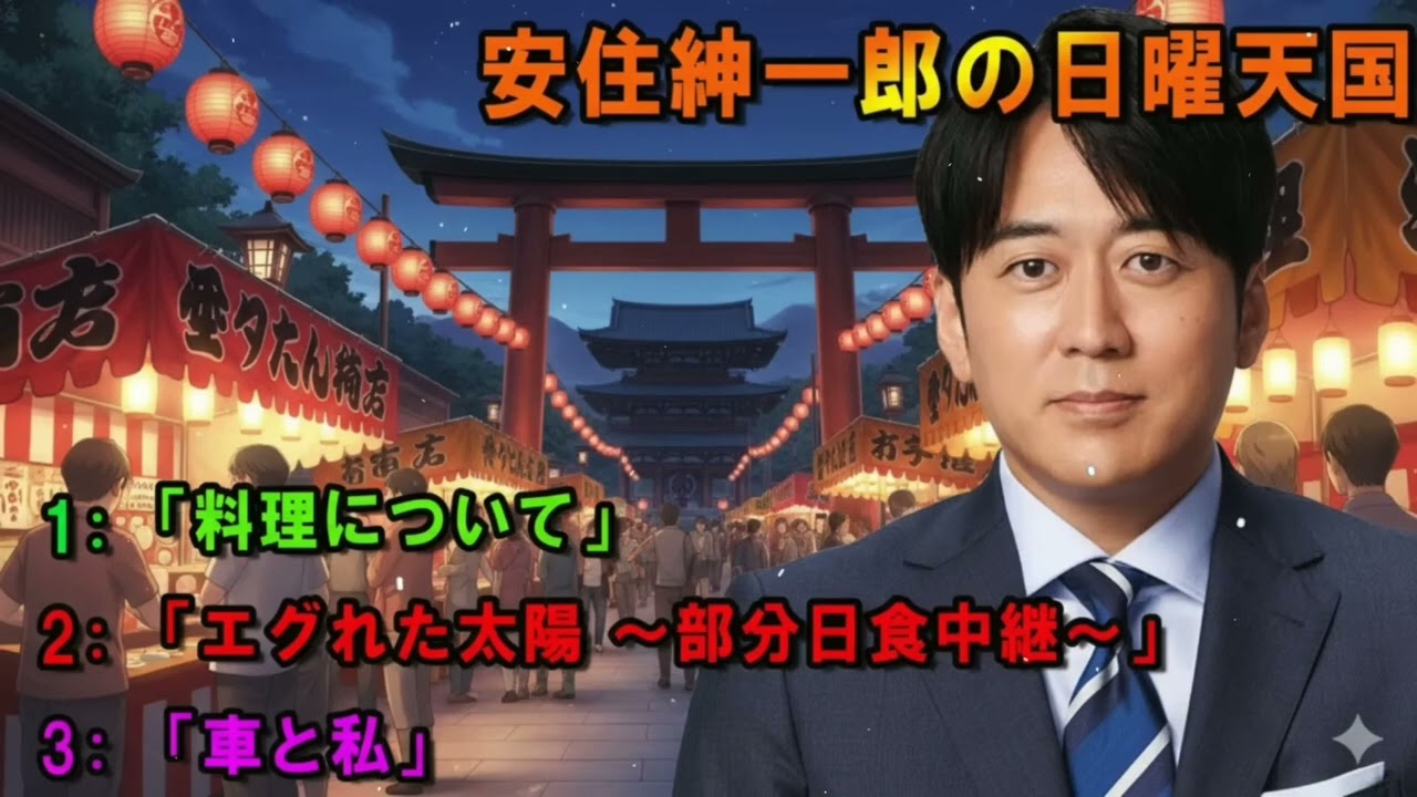 安住紳一郎の日曜天国 🎀「料理について」 🔴 出演者 : 安住紳一郎（TBSアナウンサー )/ 中澤有美子 【睡眠用・作業用・ドライブ・高音質BGM聞き流し】【広告無し】