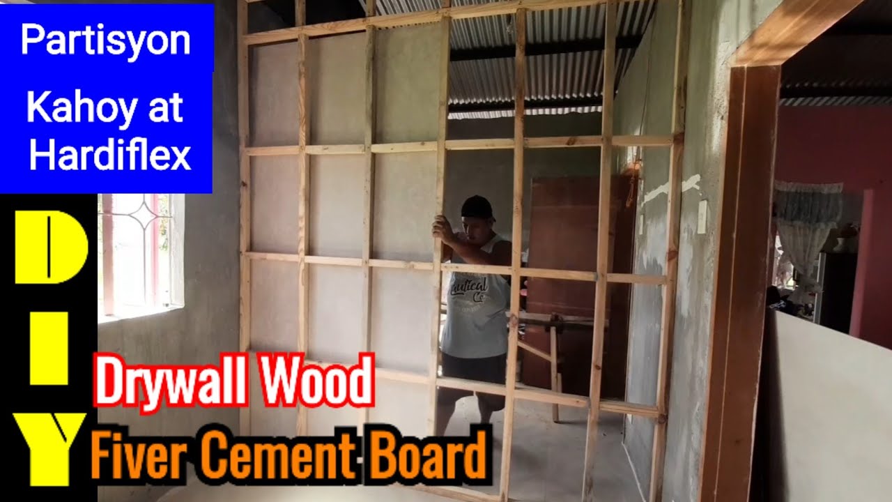 How to Make Drywall Using Wood Hardiflex || Paano Gumawa ng Partisyon Gamit Ang Kahoy at Hardiflex