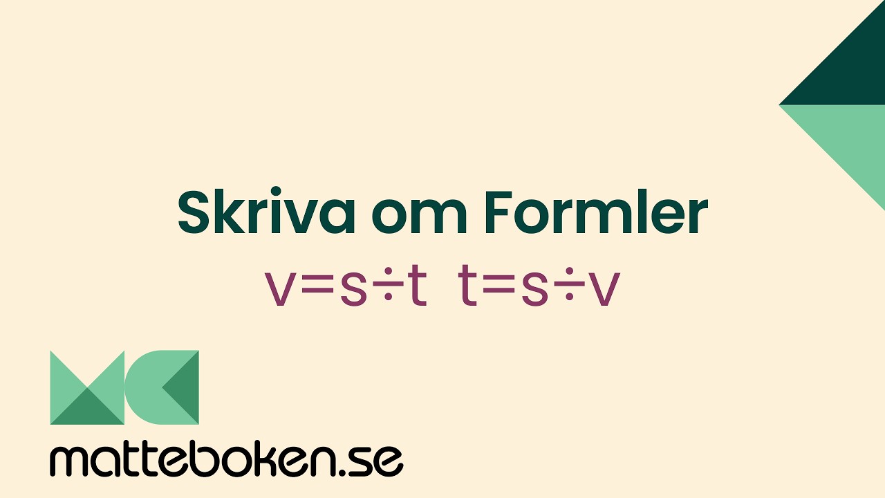 Matte 1 - Adam - Algebra - Skriva om formler