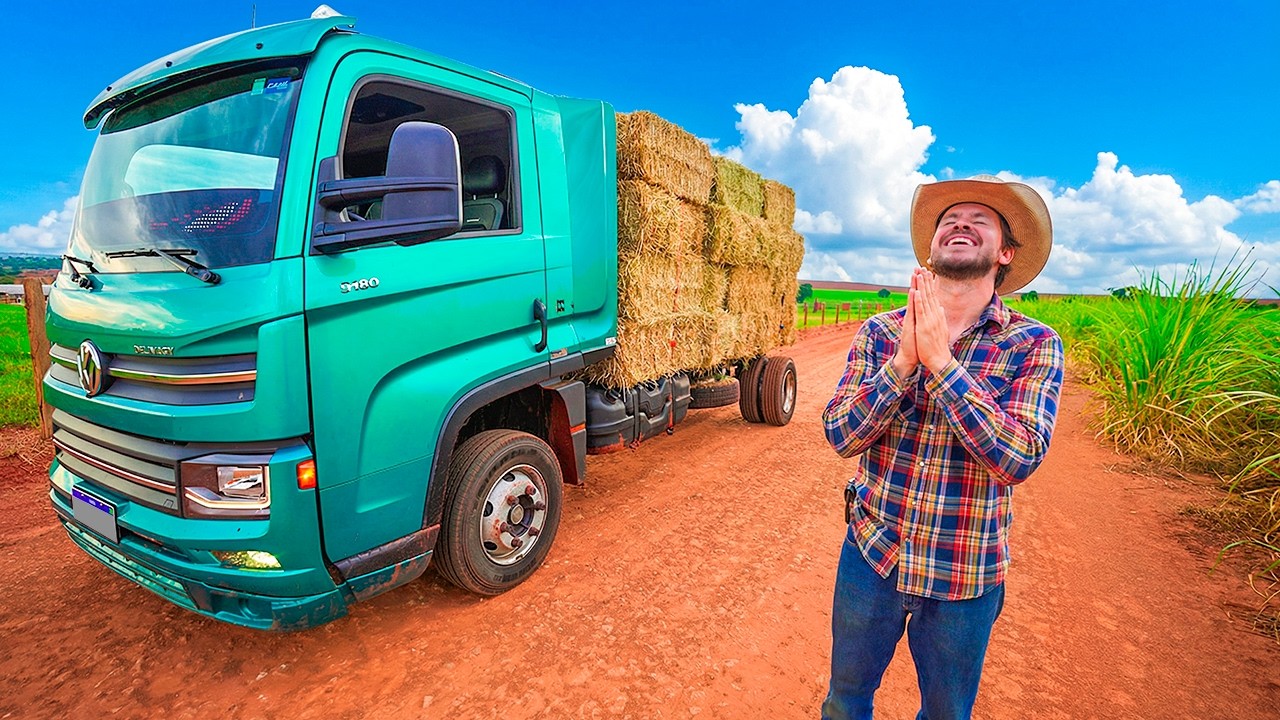 BUSQUEI FENO PARA A FAZENDA COM MEU CAMINHÃO