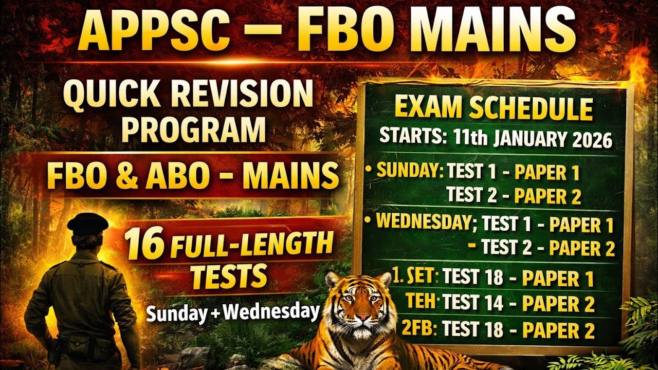 APPSC FBO Mains Quick Revision Program...