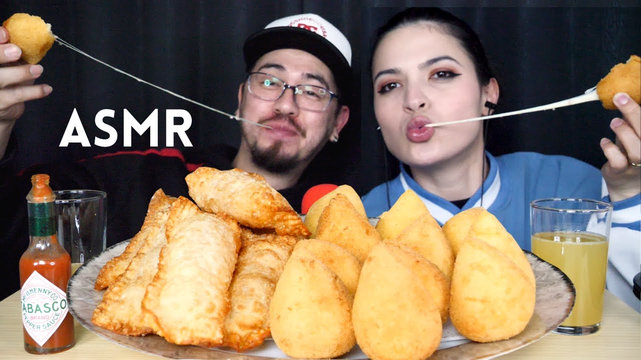 ASMR COMIDA COXINHA DE PRESUNTO E QUEIJO & PASTEL MUKBANG BRAZILIAN FOOD 브라질 요리
