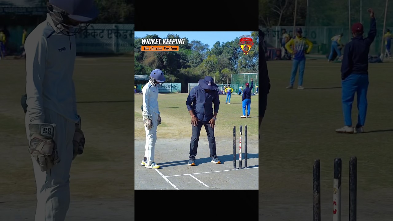 Learn Correct Wicket Keeping Position #cricket #cricketacadmey #cricketcoaching #keeping