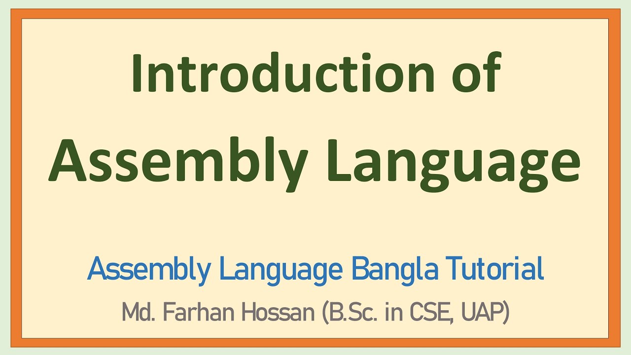 Lec: 01 | Introduction  of Assembly Language | Bangla Tutorial