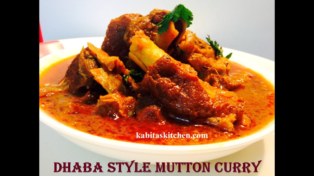 DHABA Style Mutton Curry-Panjabi Mutton Curry-Mutton Curry in Mustard Oil