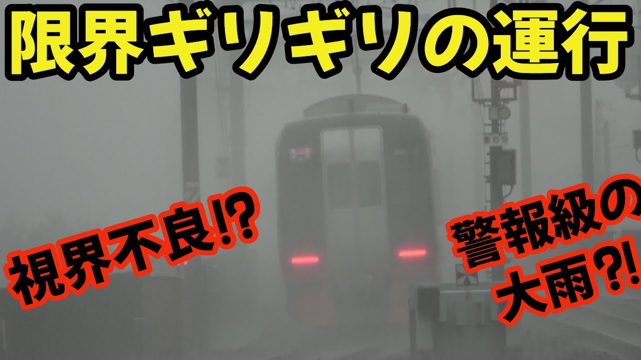 【名鉄】視界不良⁉警報級の大雨⁈限界ギリギリでも運行する名鉄電車 Poor visibility⁉ Warning-grade heavy rain⁈
