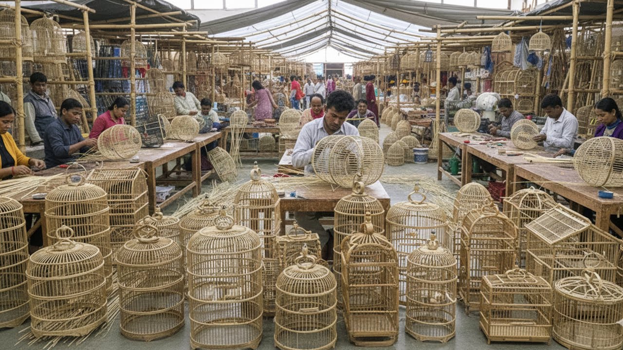Skilled Craftsman Makes Bird Cage From Bamboo | Full Handmade Process