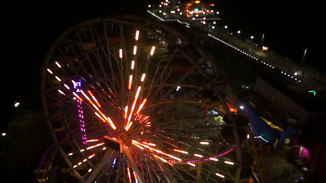 Royalty Free Ferris Wheel Circling Drone Stock Video Footage