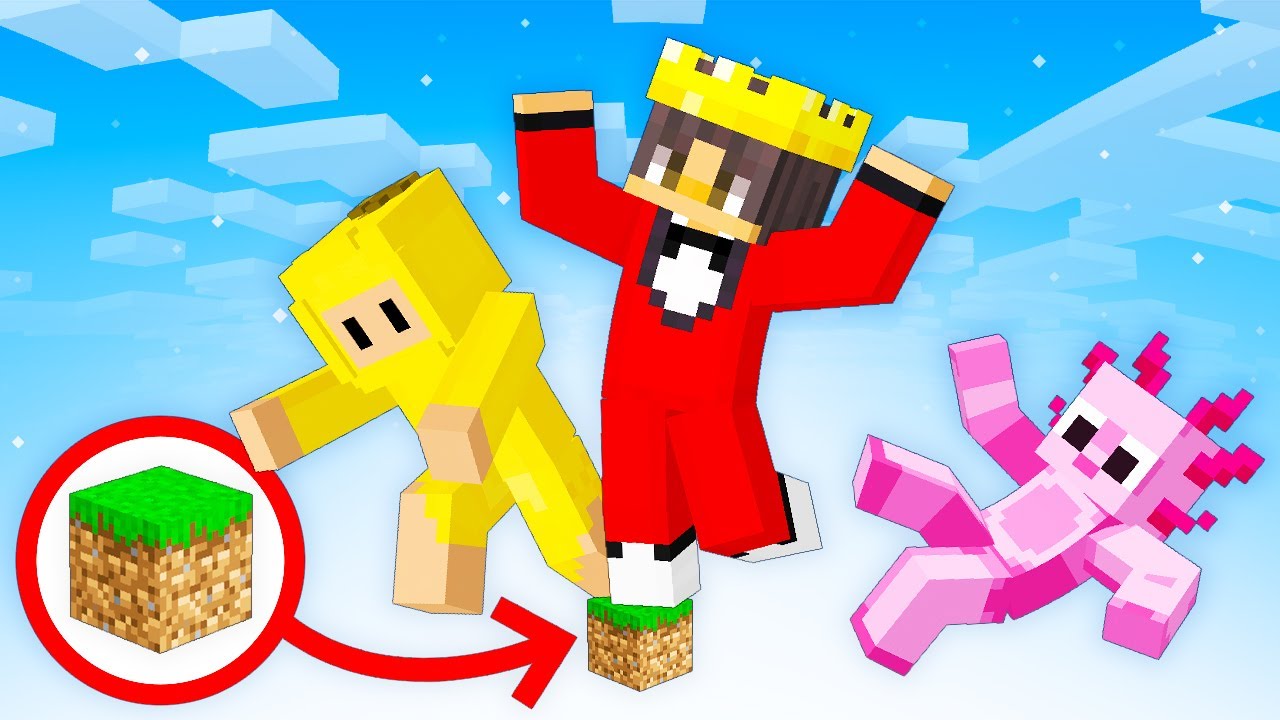 Surviving ONE TINY BLOCK In Minecraft!