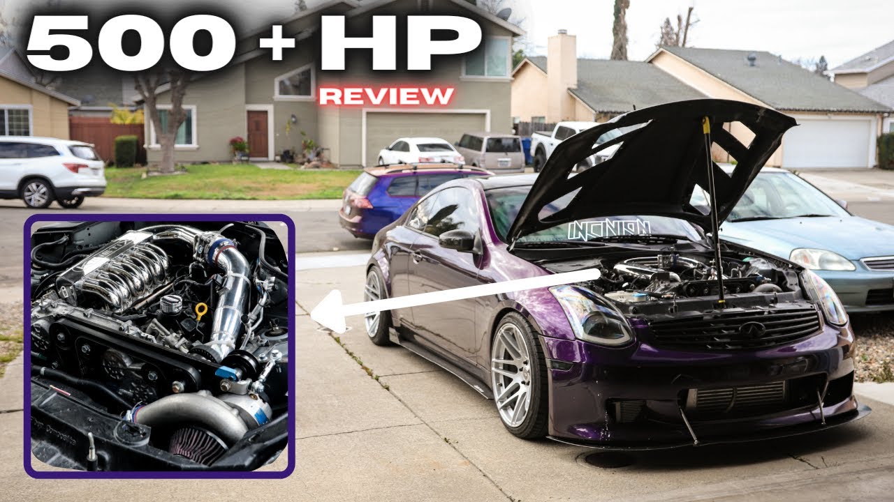 500 + HP SUPERCHARGED G35 6 Month Review ! (Stock Block)