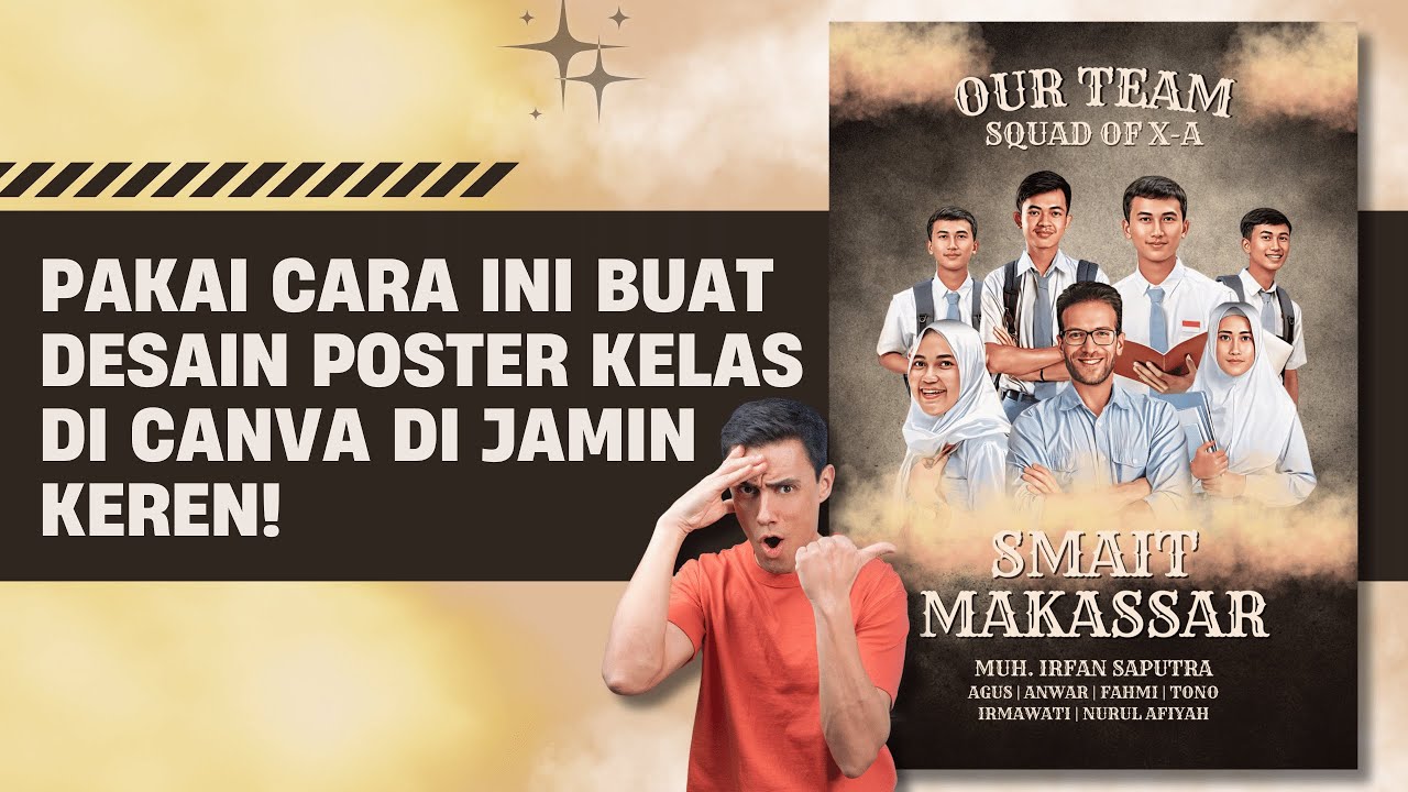 TUTORIAL MEMBUAT POSTER KARAKTER KELAS MENARIK DI CANVA  | TUTOR DESAIN CANVA
