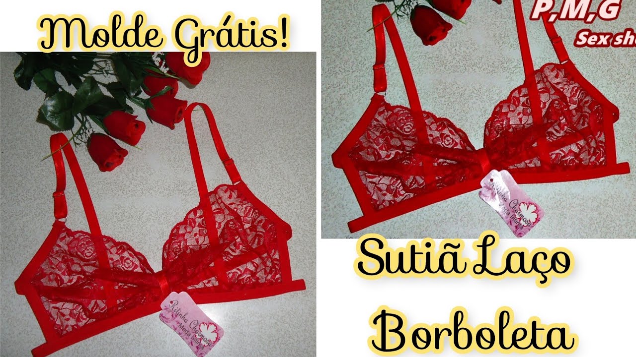 #MOLDE GRÁTIS! Passoa a passo Sutiã Laço Borboleta
