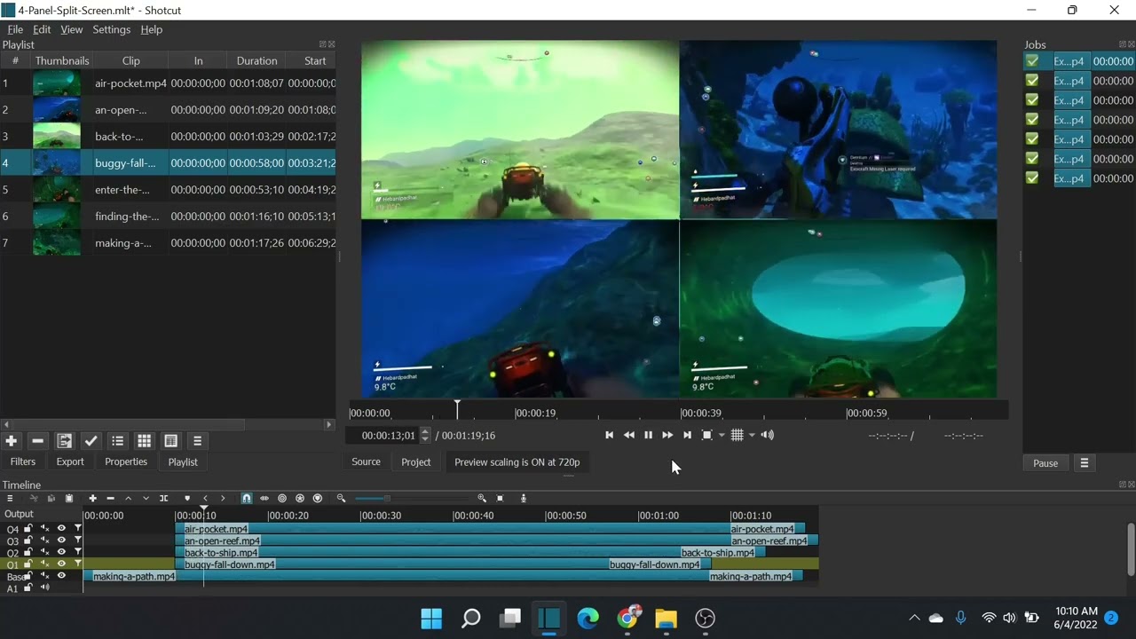 How to create a template for your custom workflow in shotcut (Split Screen)
