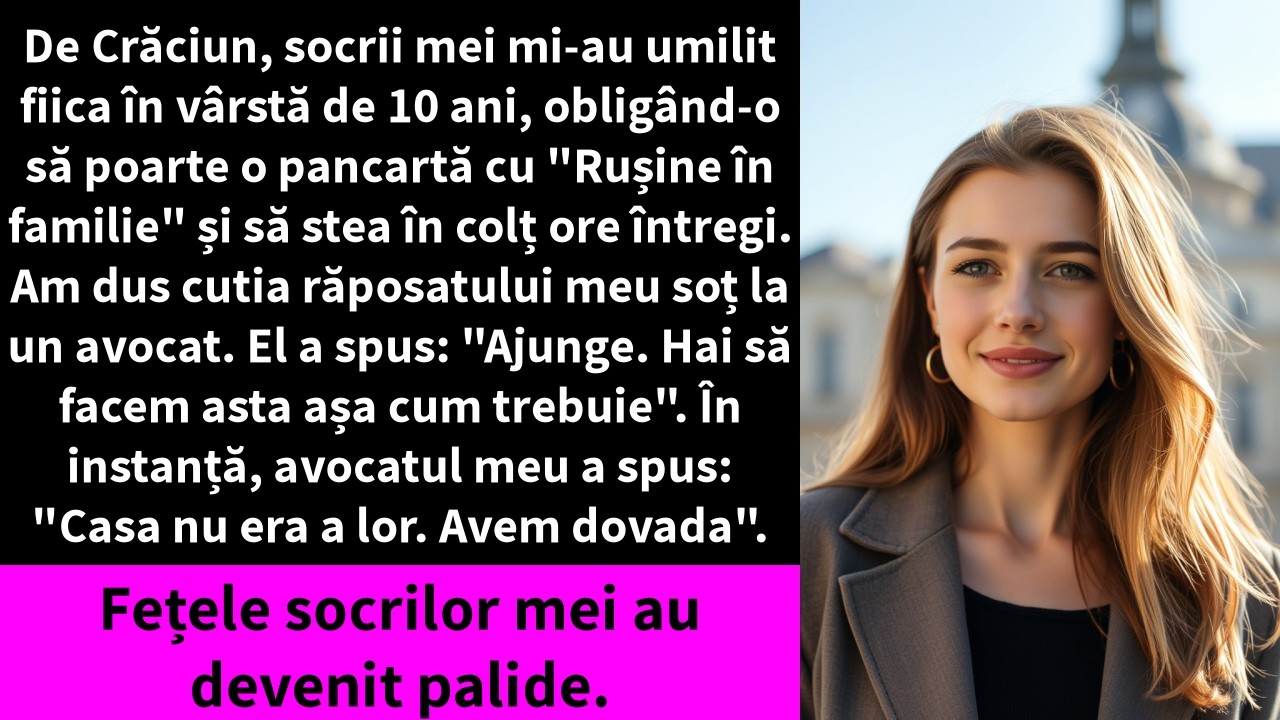De Crăciun, socrii mei mi-au umilit fiica în vârstă de 10 ani, obligând-o să poarte o pancartă cu