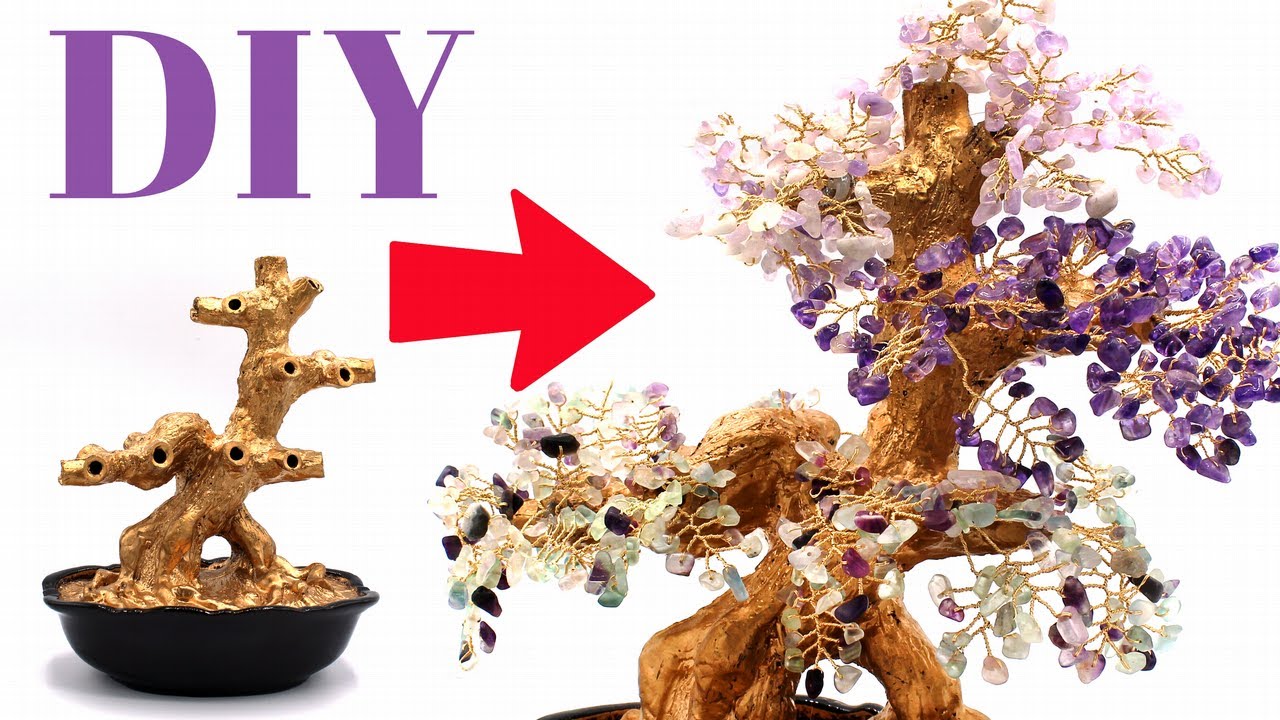 DIY | How To Make Your Own Gemstone Chip Wire Tree | Home Decor