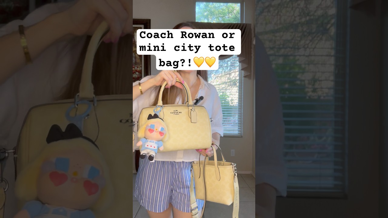 Coach Rowan or mini city tote bag??💛✨ #coach #ootd #rowanbag #minicitytotebag
