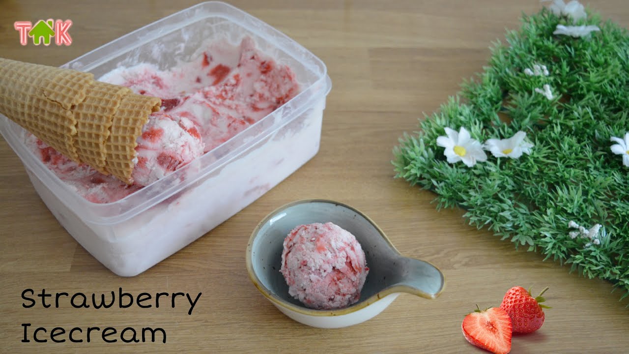 Strawberry Icecream | Farm Fresh Strawberry Icecream | Homemade Creamy Icecream