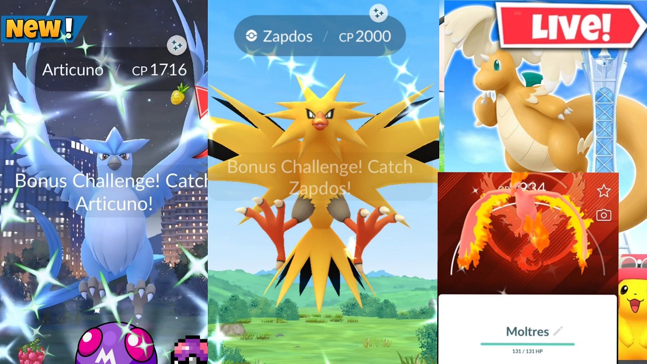 Hunting✨️Shiny Kanto Birds On Road To Kalos in Pokemon Go