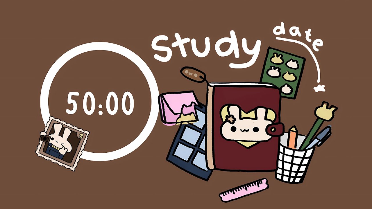 Pomodoro timer 50x10 | A Study Date with Shiro☕🤎 | STUDY WITH ME