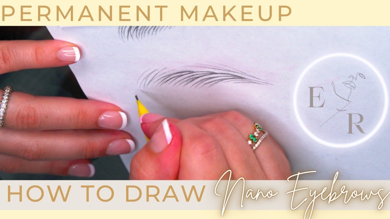 Drawing Nano Brow Hair Strokes  with Different Styles for Permanent Makeup