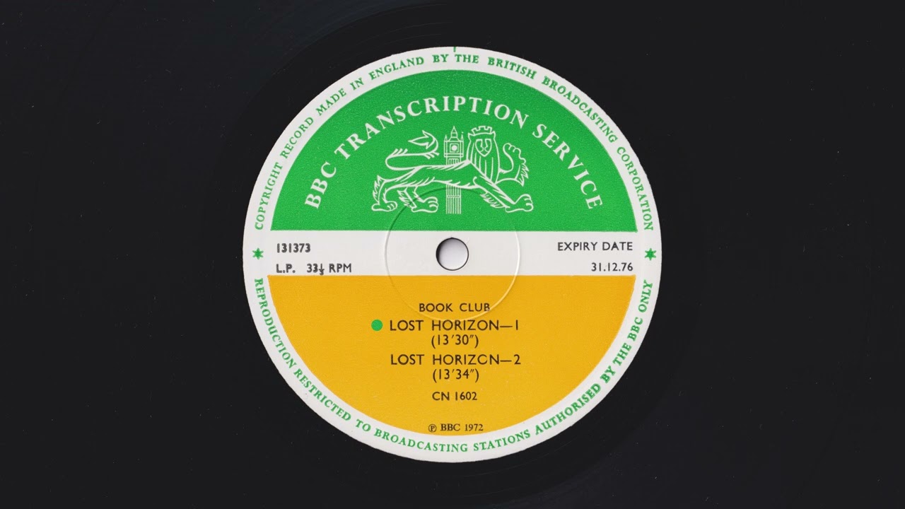 Book Club - Lost Horizon by James Hilton - BBC Transcription Services -  CN 1602