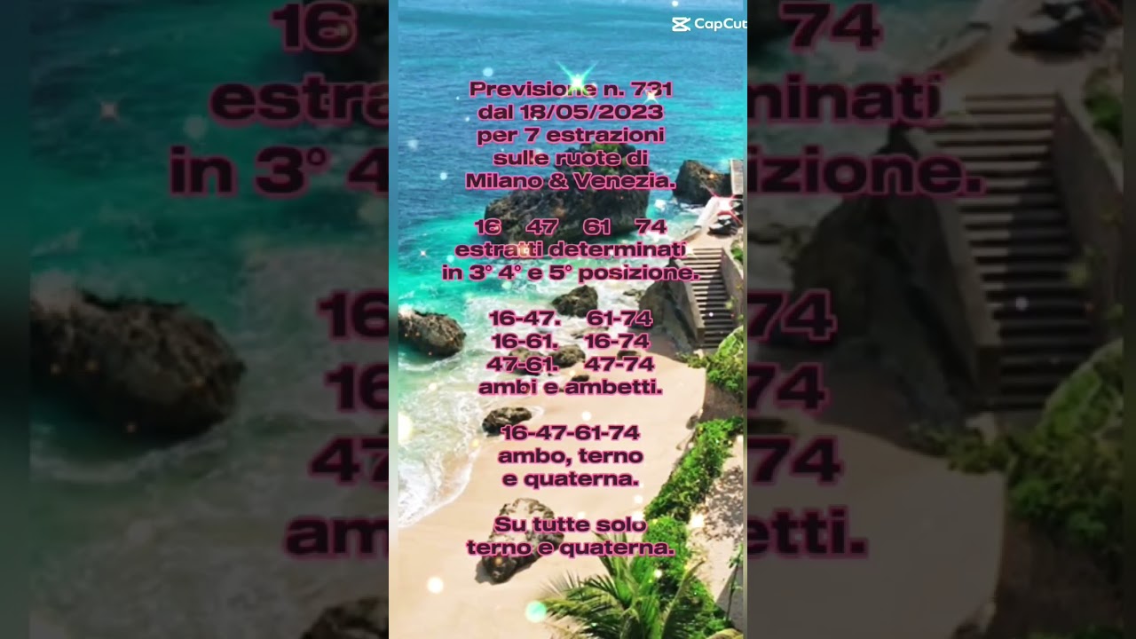 PREVISIONE DEL LOTTO OMAGGIO N. 731. DAL 18/05/2023.