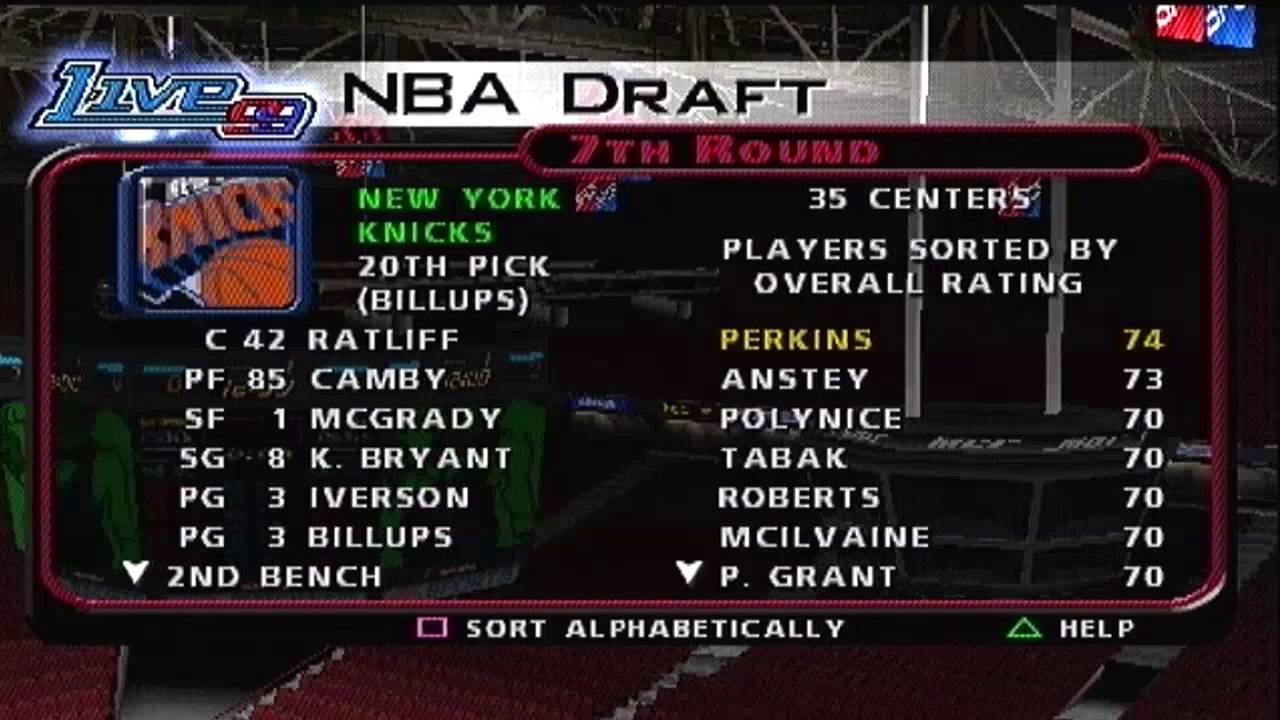 NBA Live 99 Playstation Fantasy Draft Iverson + Kobe + TMac On Same Team!!