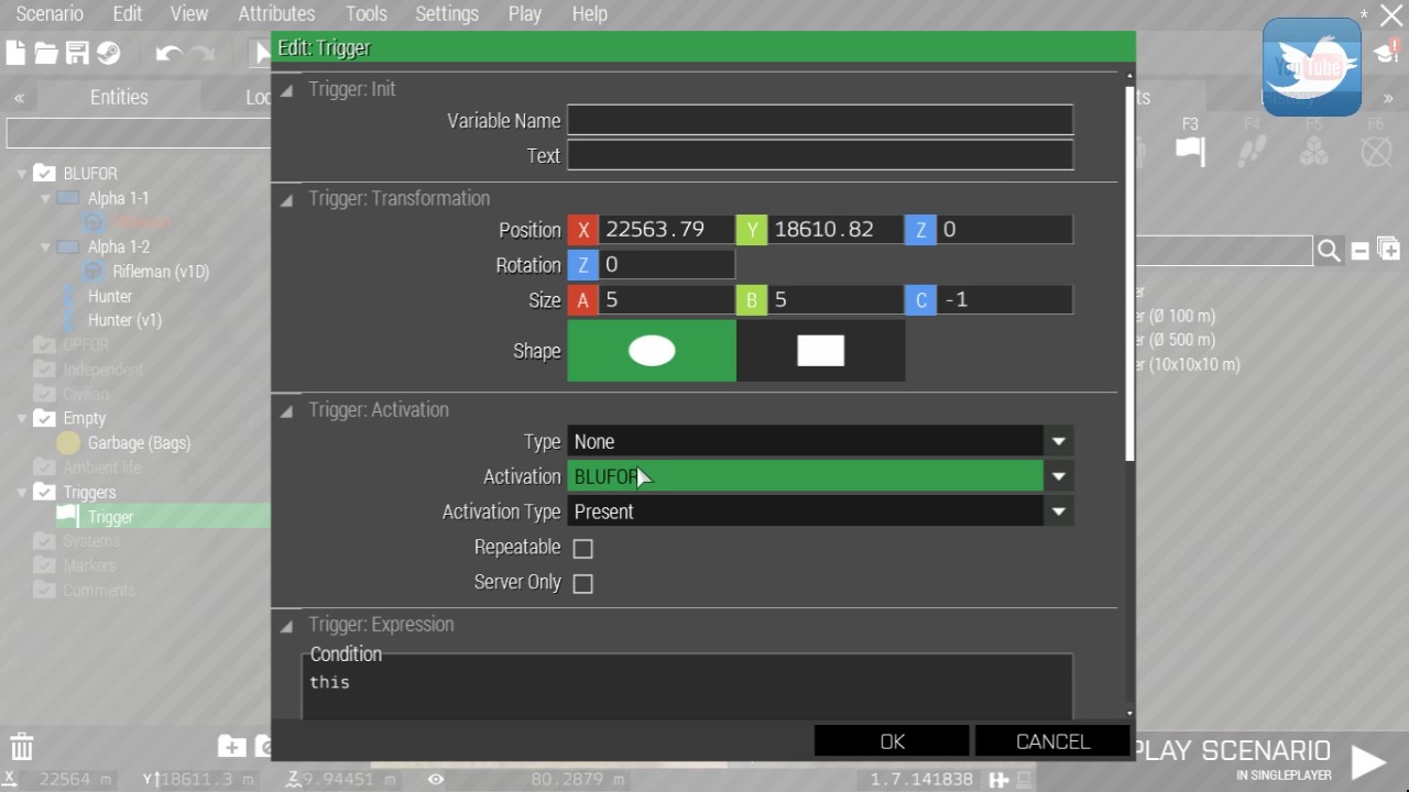 Arma 3 Eden Editor: Simple I.E.D and Ambush Set up.