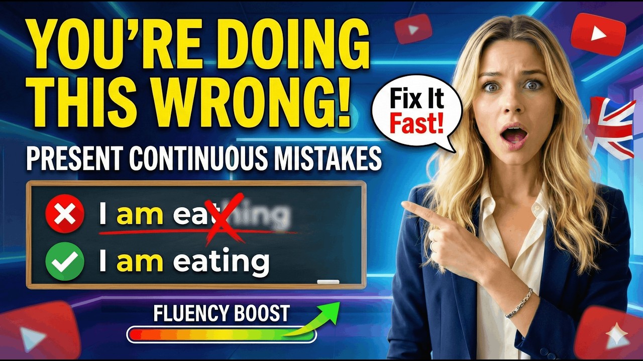 Stop Saying &ldquo;I Working&rdquo; ❌ Master Present Continuous in 7 Minutes (Day 3)