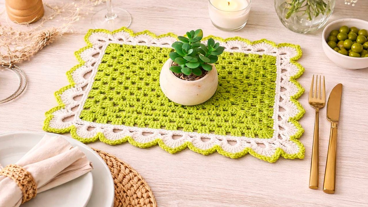 🌈Este el FAMOSO Patrón MAS BUSCADO y viral / téjelo ahora! Individual de Mesa Rectangular😍 crochet!