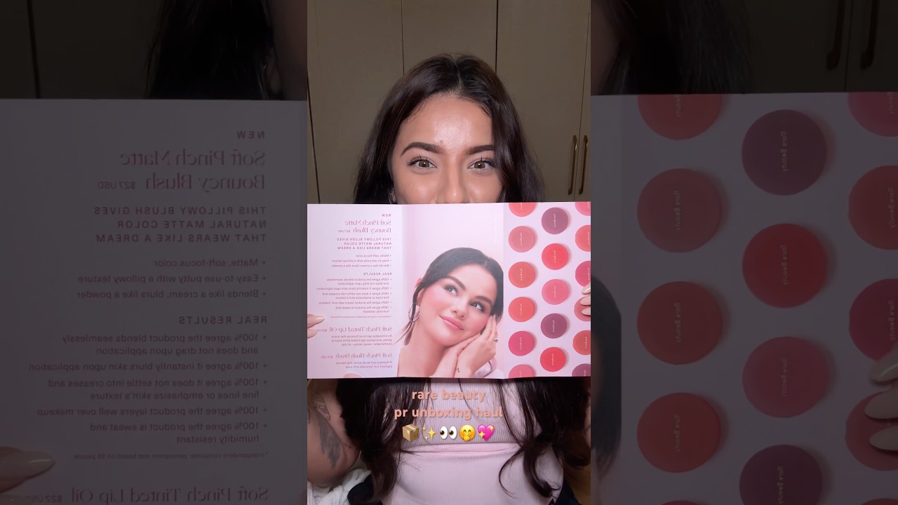 Unboxing rare beauty&rsquo;s pr package 🩷 #bouncymatteblushes @RareBeauty