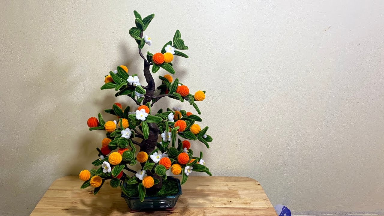 🌳 How I transformed plastic-coated wire into a beautiful kumquat bonsai tree 🍊 | Handmade Vibe Bar