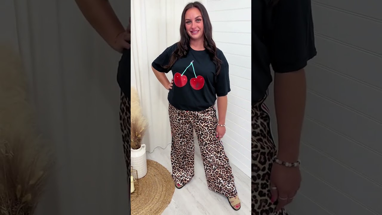 Viral Cherry Tee + Leopard Trousers Fit! #leopardprint #leopardtrousers