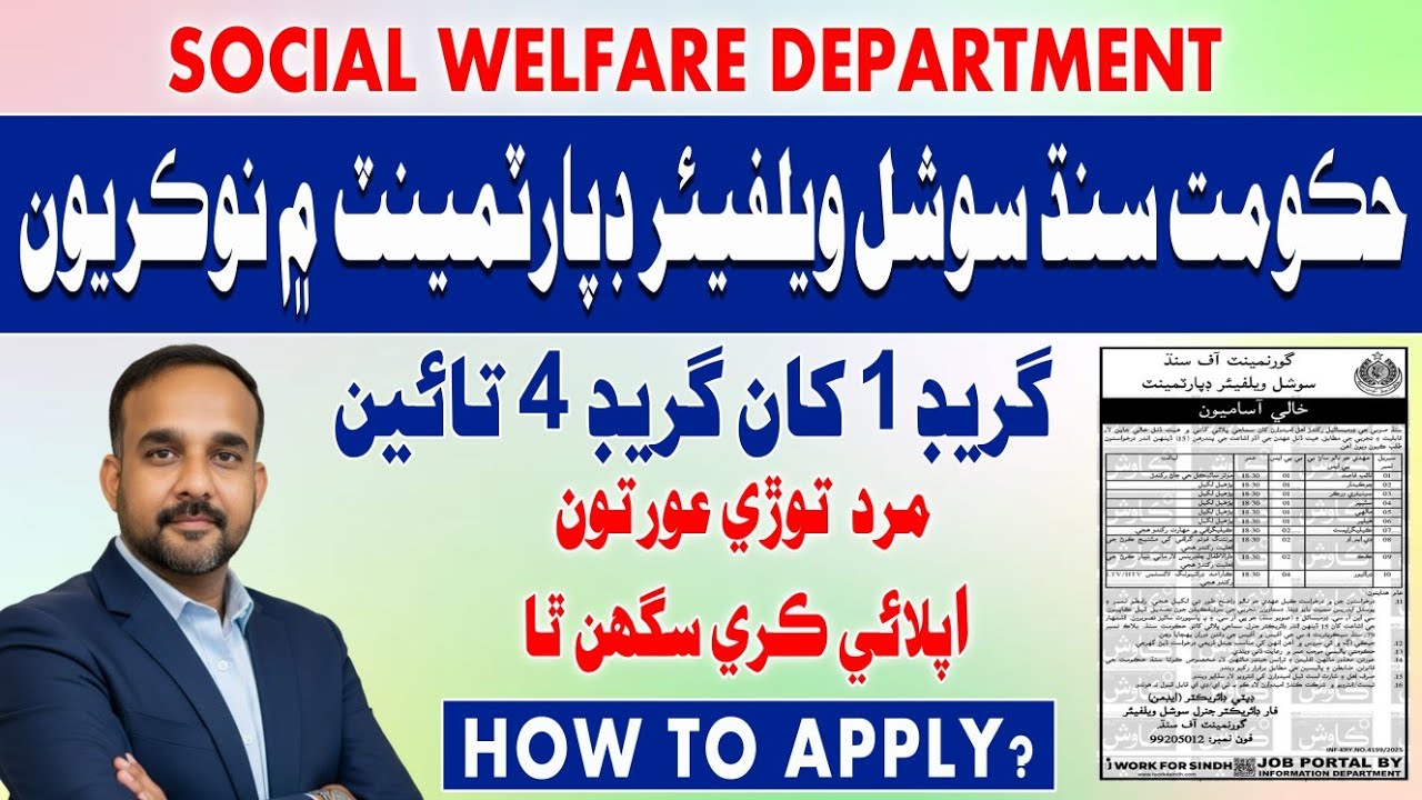 Social Walfare Department Jobs | Government of sindh 