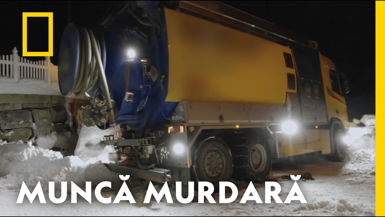 O vidanjă de 20 de tone a derapat și a blocat o stradă îngustă | Salvatori pe drumuri înghețate