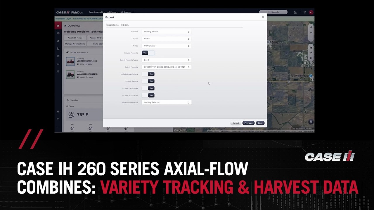 260 Series Combines: Variety Tracking