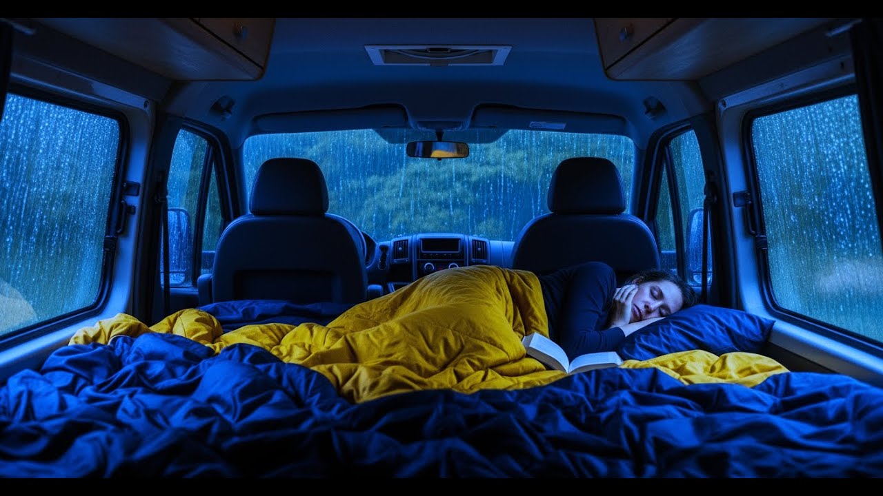Cozy Car Rain Sounds for Sleep 🌙 | Thunderstorm Relaxation & Stress Relief in 3 Minutes
