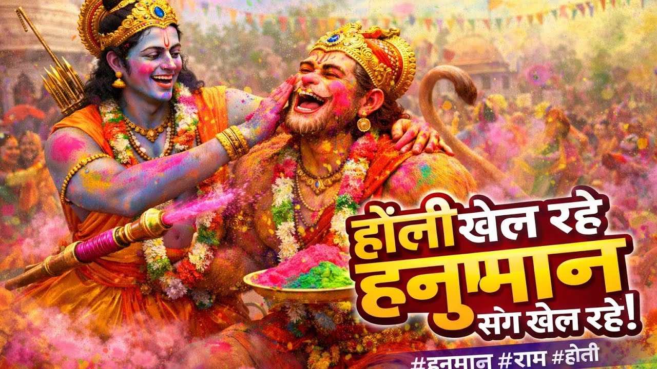 होली खेल रहे हनुमान 🔥 राम संग रंगों में मस्ती | Holi Special Bhajan 2026