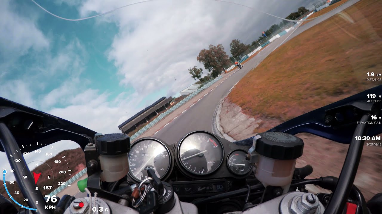 Testing Yamaha YZF 750 R on the track
