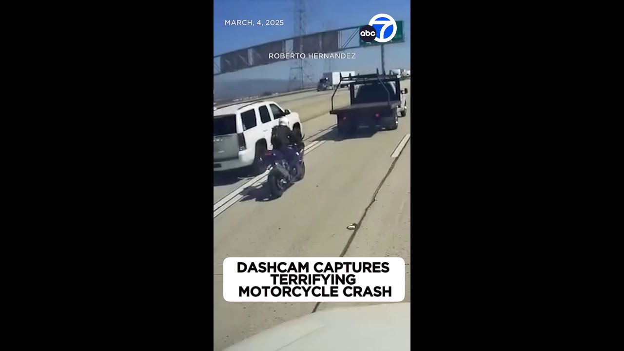 Dashcam captures motorcycle crash on 210 Fwy in Irwindale