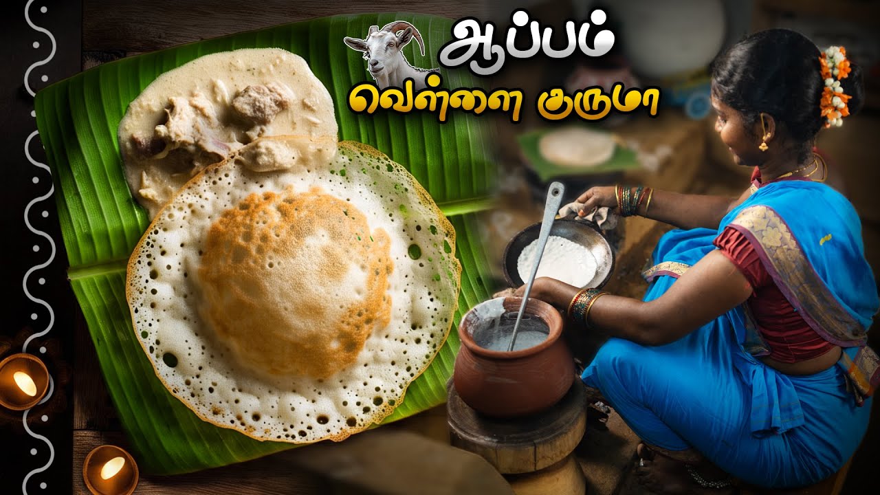 Perfect Pair – Soft Appam & White Mutton Kurma 🍛🐐 | Village Style Recipe