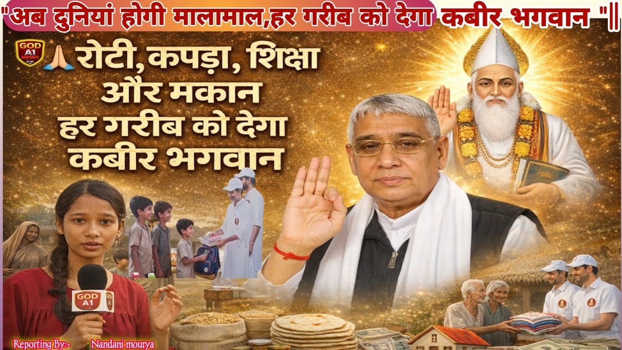 Sant Rampal Ji - रोटी कपड़ा शिक्षा और मकान हर गरीब को देगा कबीर भगवान❓ #goda1news#viral 
