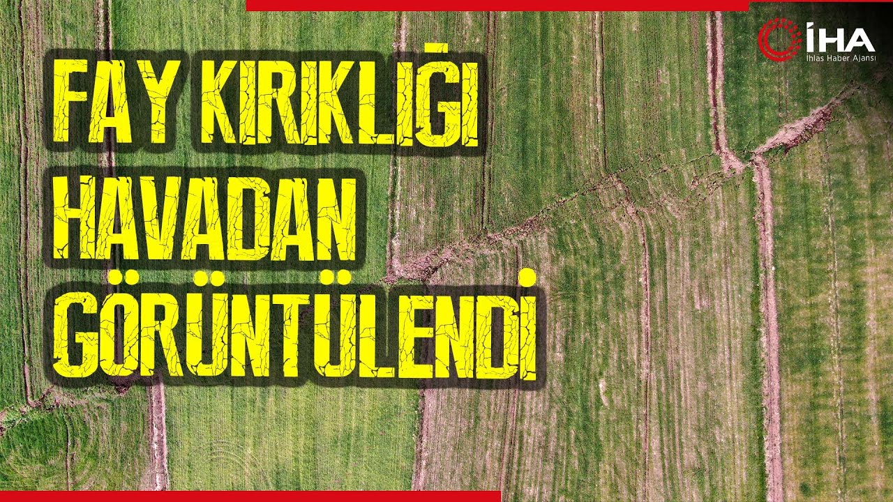 Depremden Sonra Köyde Yaşanan Fay Kırığı Havadan Görüntülendi