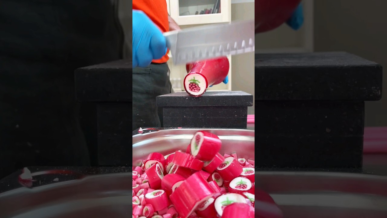 How they make raspberry candy look this perfect #shorts #satisfying #foodie