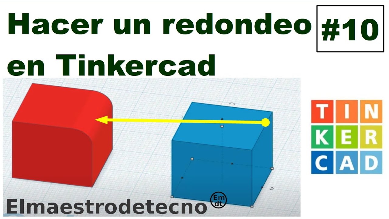 Cómo hacer un redondeo en Tinkercad - Diseño 3D- Redondear arista o borde de una pieza.