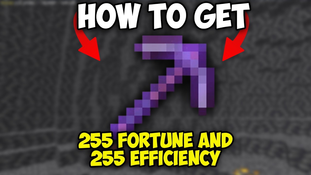 How to Get 255 Fortune and 255 Efficiency Pickaxe in Minecraft 1.21