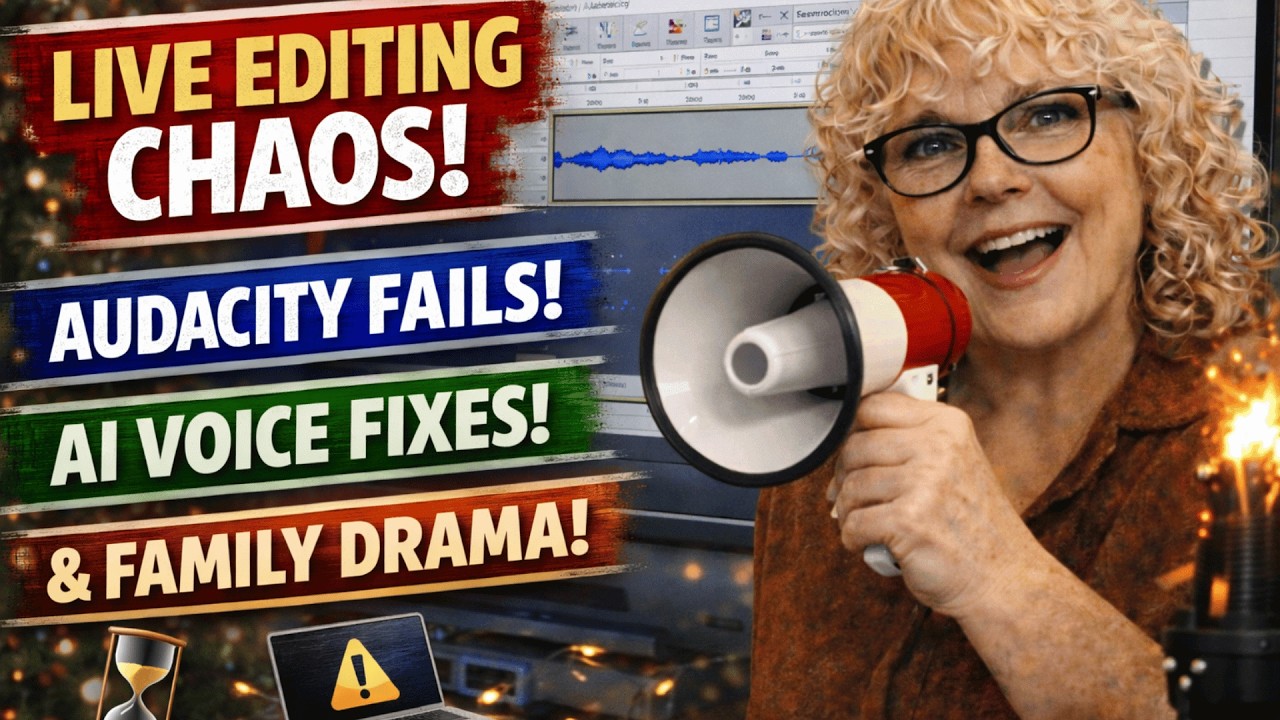 🎬 LIVE Editing Chaos After Christmas 🎄 | Audacity Fails & AI Voice Fixes