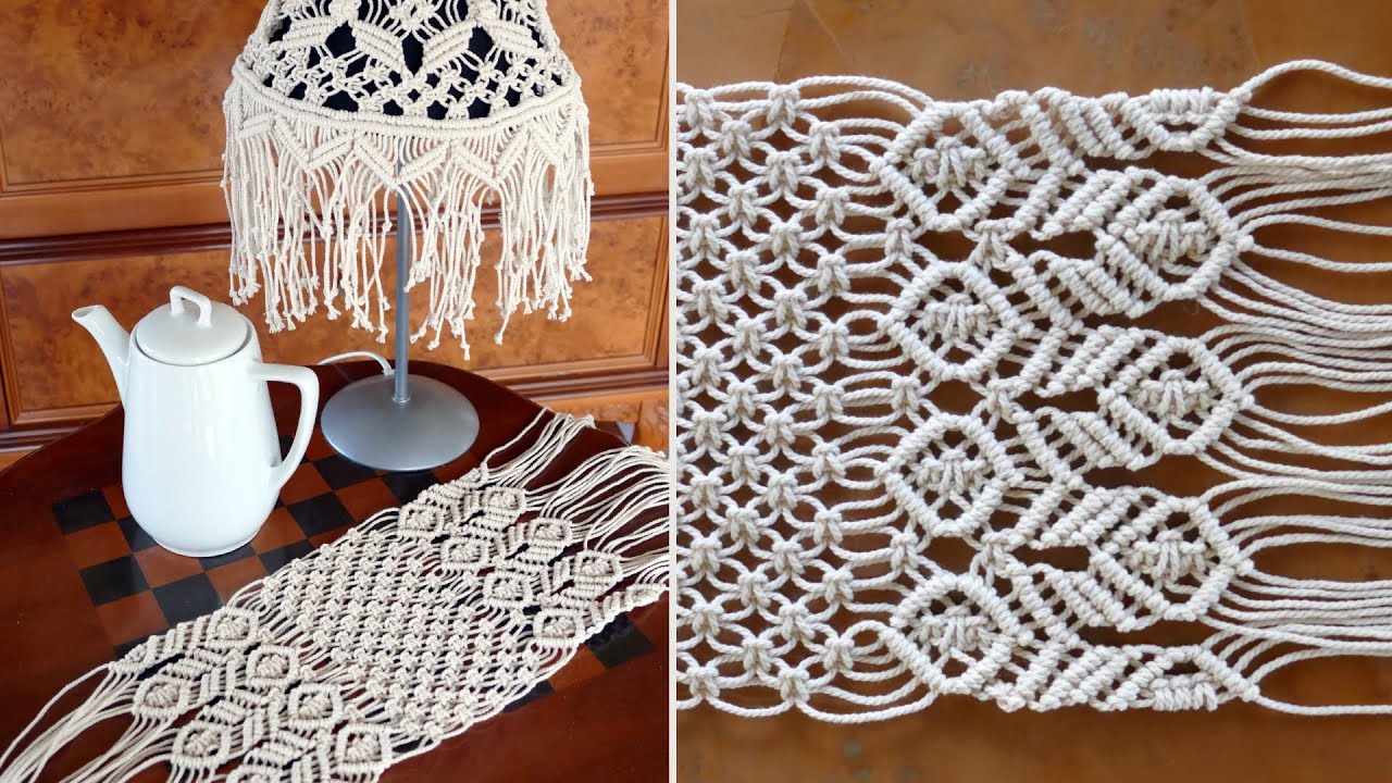 Macrame Table Runner Pattern | Dining Room Table Decor