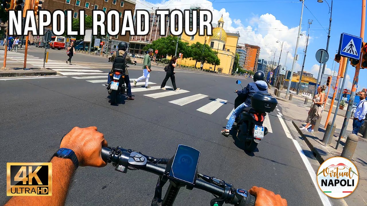 Naples Road Tour Piazza Amedeo, Lungomare, Garibaldi, Corso Umberto 4K UHD #bikeride #roadtrip